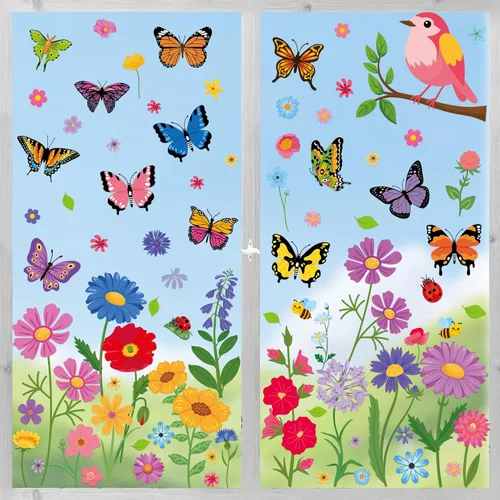Miniatura 11 de Decoraciones patrióticas para ventanas del 4 de julio, 9 hojas de calcomanías de ventana de bandera estadounidense para ventanas de vidrio