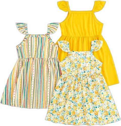Miniatura 21 de Vestidos para niñas Vestidos para niñas pequeñas Paquete de 3 Vestido casual de fiesta con estampado patinador acampanado tipo A Vestido de verano