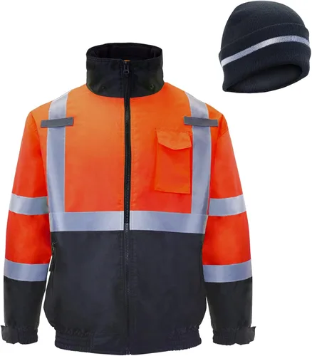 Miniatura 8 de JORESTECH Chaqueta y gorro de seguridad reflectante de alta visibilidad impermeable ANSI