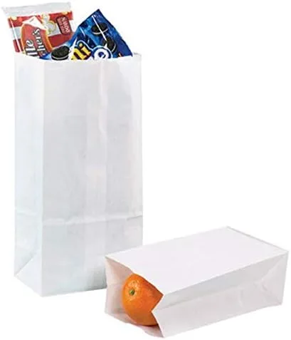 Bolsas pequeñas de papel blanco Kraft - 3 x 2 x 6 pulgadas, recuerdos de fiesta, galletas, dulces, recuerdos de boda - 100 por paquete
