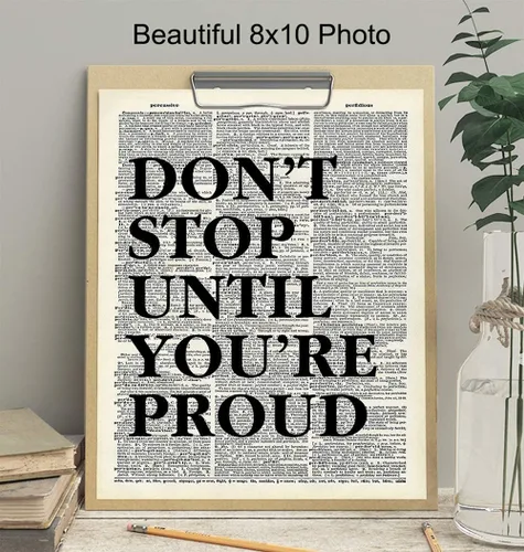 Miniatura 3 de Motivacional Arte del Diccionario No Te Detengas, Decoración de Pared - Imagen en Cartel de 8x10 Reciclado para la Oficina, Apartamento, Sala