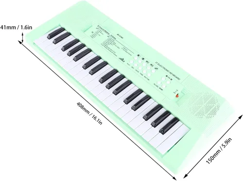 Miniatura 2 de Piano eléctrico de 37 teclas Teclado para principiantes con micrófono Carga USB de doble potencia o baterías verde