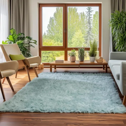 Miniatura 72 de Super Area Rugs - Alfombra de piel de oveja suave y esponjosa Gris oscuro
