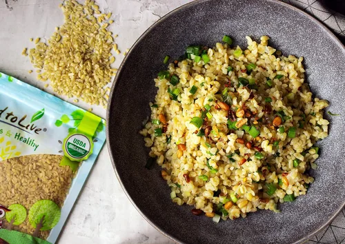 Miniatura 6 de Trigo Bulgur orgánico, 1 libra – Grano entero sin OMG, granos cocidos, bayas kosher Borghul, semillas a granel, grueso, alto en fibra dietética