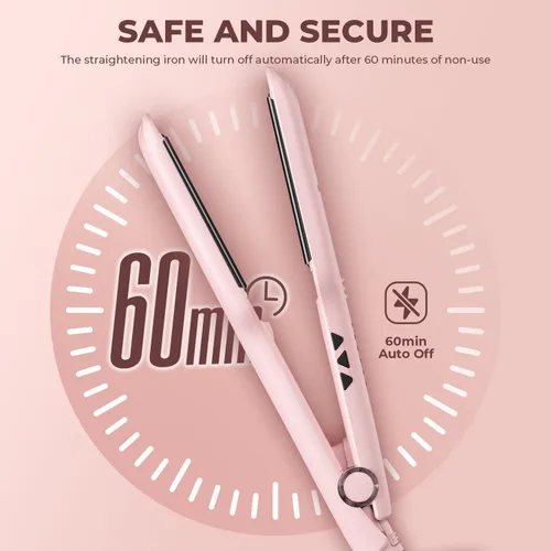 Miniatura 5 de MiroPure Plancha plana de 1.5 pulgadas, plancha de pelo con calentamiento rápido de 30 segundos y apagado automático de 60 minutos, alisador