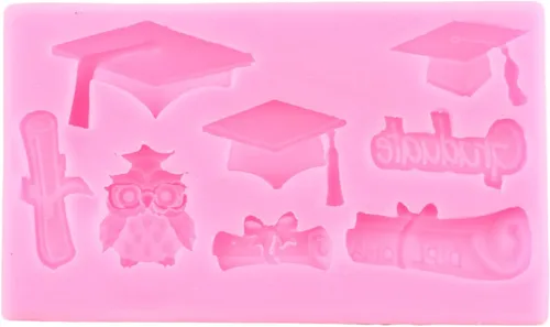 Miniatura 9 de ZiXiang Molde de silicona para graduación, tapa de doctorado, moldes de silicona para diploma, molde de fondant para graduados, moldes para dulces