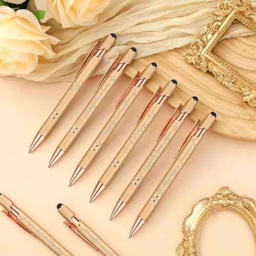 Miniatura 3 de Kisston 36 piezas de plumas de boda a granel, plumas para despedida de soltera, recuerdos de despedida de soltera, 6 estilos de plumas retráctiles