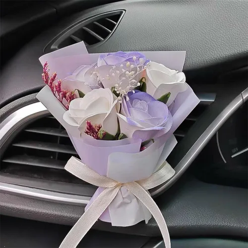 Miniatura 5 de Ramo de flores para coche, ambientador, clips de ventilación, mini ramo de flores secas para decoración del coche y del hogar, clip de ventilación