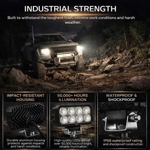 Miniatura 6 de 2 luces LED de trabajo de 4 pulgadas para camiones John Deere, luces de equipo de haz de inundación de 64 W, compatibles con tractores Kubota, luz