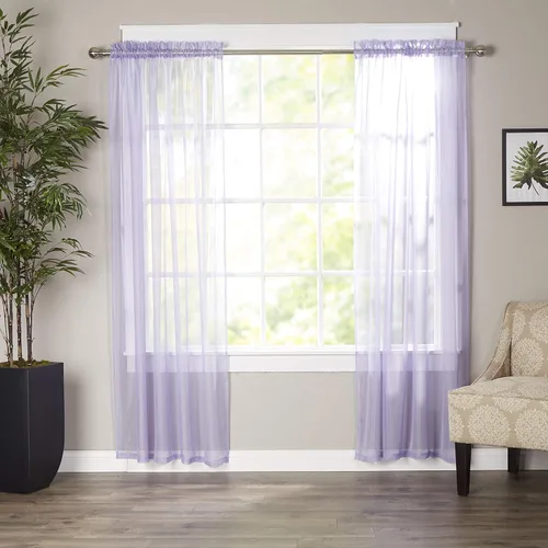 Miniatura 24 de Elegant Comfort - Cortinas transparentes de lujo con bolsillo para barra para cocina, dormitorio y sala de estar, Microfibra, Beige