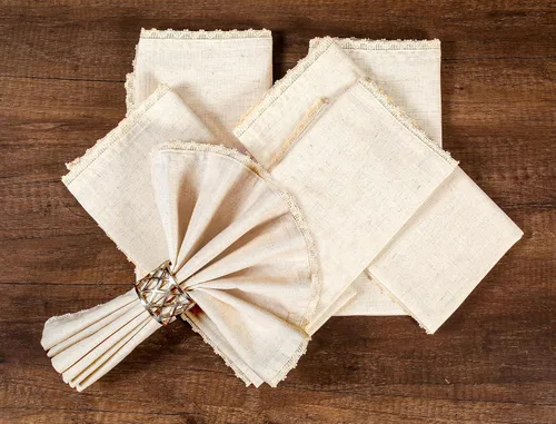 Miniatura 7 de Lightnpro - Juego de 6 servilletas de algodón con dobladillo blanco de 18 x 18 pulgadas, suaves y lavables, elegantes servilletas de mesa