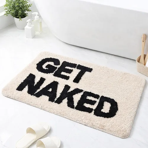 Miniatura 2 de Get Naked - Alfombra de baño antideslizante, bonita alfombra de baño copetuda, alfombra de baño de microfibra lavable para interiores, para baño