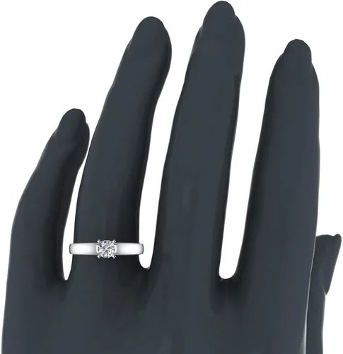 Miniatura 2 de Anillo de compromiso de diamante de corte brillante redondo de 12 quilate de peso total