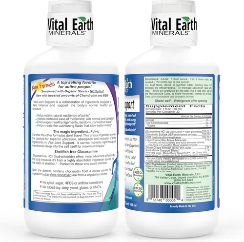 Miniatura 2 de Vital Earth Suplemento líquido de apoyo para las articulaciones, paquete de 2 – Glucosamina, condroitina, MSM Plus ácido hialurónico, boswellia