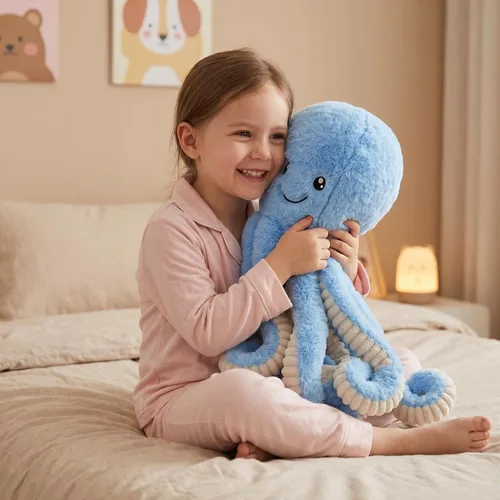 Miniatura 2 de My Super Star Animales de peluche de pulpo, juguetes de pulpo de peluche para niños, niñas, amigos, familia, regalo de cumpleaños y Navidad, Azul