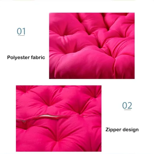 Miniatura 4 de Cojín colgante para silla de hamaca de huevo, cojines de asiento para 2 personas, cojines grandes para silla individual en forma de nido, almohada