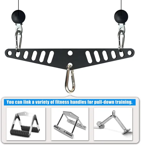 Miniatura 6 de Barra de Dominadas LAT de Agarre Múltiple para Gimnasio en Casa, Placa Separadora Accesorios de Dominadas LAT para Sistema de Poleas Máquina