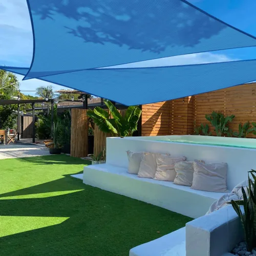 TANG - Toldo triangular tipo vela de 12 x 12 x 17 pies, toldo de sombra para patio al aire libre, pergola, porche, terraza, carport, con bloqueo UV,