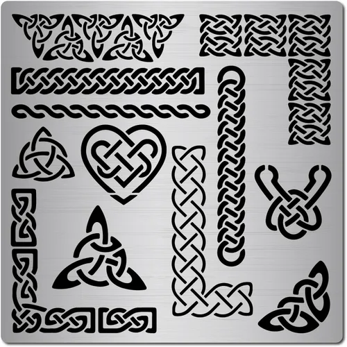 GORGECRAFT Plantillas de plantillas de nudo de triquetra celta de metal de 6.3 pulgadas, símbolo vikingo, plantillas reutilizables para pintar en