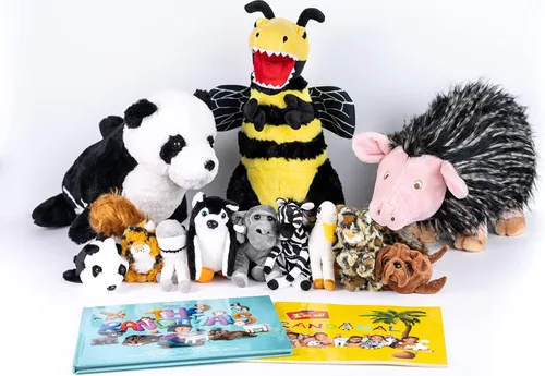 Miniatura 6 de Randimals Randimini Collection Elarilla - Juguete de peluche con relleno de elefante y gorila de 6.5 pulgadas, suave y abrazable, de calidad