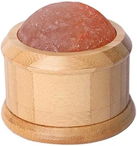 Bola de masaje de sal del Himalaya, masaje manual de bola rodante, rodillo de cuello de bambú para aliviar el dolor, bola de aceite de masaje para