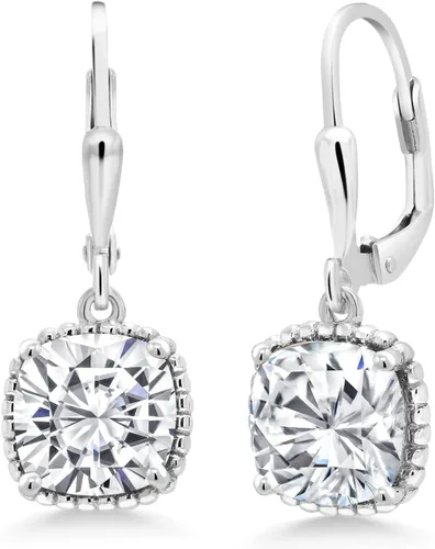 Miniatura 38 de Gem Stone King Aretes colgantes de plata de ley 925 de 0.315 pulgadas para mujer
