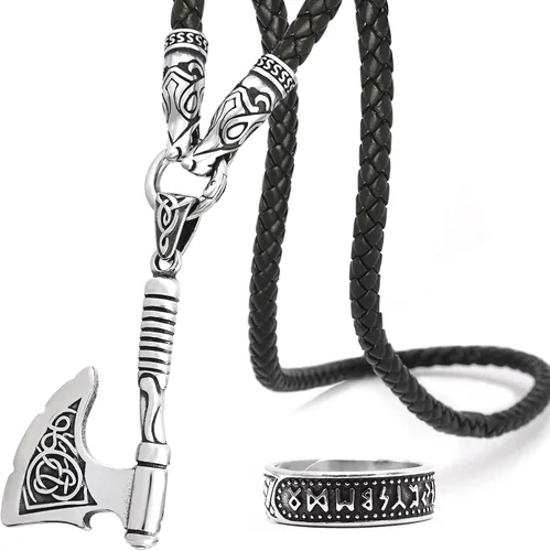 BAVIPOWER Viking Fenrir - Collar de cadena de cabeza de lobo para hombres y mujeres, de acero inoxidable 316L, collar escandinavo nórdico auténtico