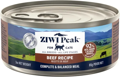 ZIWI Peak Comida Húmeda para Gatos – Totalmente Natural, Alta en Proteínas, Sin Granos, Ingredientes Limitados, con Superalimentos (Carne de Res,