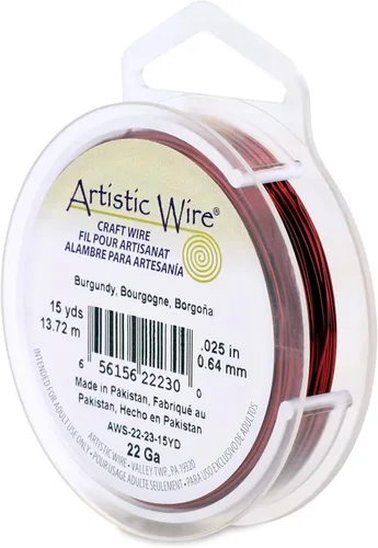Miniatura 171 de Artistic Wire, alambre para manualidades de calibre 22 bañado en plata, resistente a las manchas, color cobre, blanco, 9,1 m