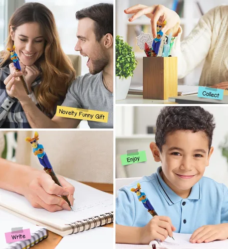 Miniatura 4 de Bolígrafos planetarios geniales y novedosos bolígrafos de alce – Lindo, divertido y único, suministros de oficina para niños y adultos, bolígrafo
