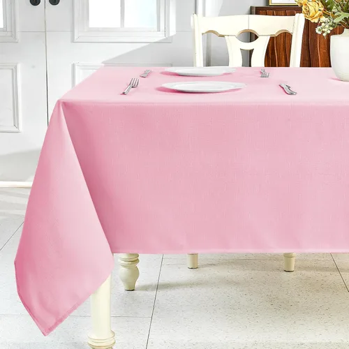 Miniatura 19 de IVAPUPU Mantel de Lino Texturizado para Mesa Rectangular - Mantel de Tela Impermeable Rectangular Sin Arrugas Limpiable Cubierta de Comedor