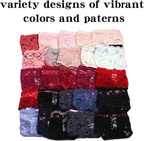 Miniatura 6 de ADOVAKKER Womens Thong Cotton Sexy Lace T Back Panties Underwear Pack of 6 Multicolored B-M