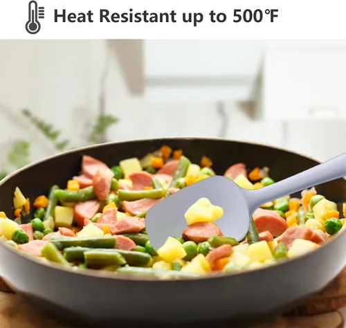 Miniatura 3 de Juego de 5 espátulas de silicona multicolor, juego de espátulas de goma resistentes al calor, juego de utensilios de cocina de silicona apto