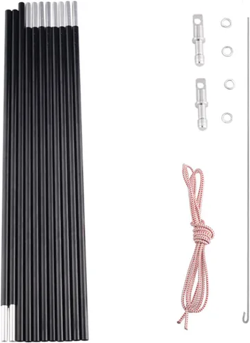 Miniatura 13 de Reemplazo de postes de aluminio para tienda, se adapta tanto a extremos hembra como macho, kit de reparación ligero de poste de tienda, aleación