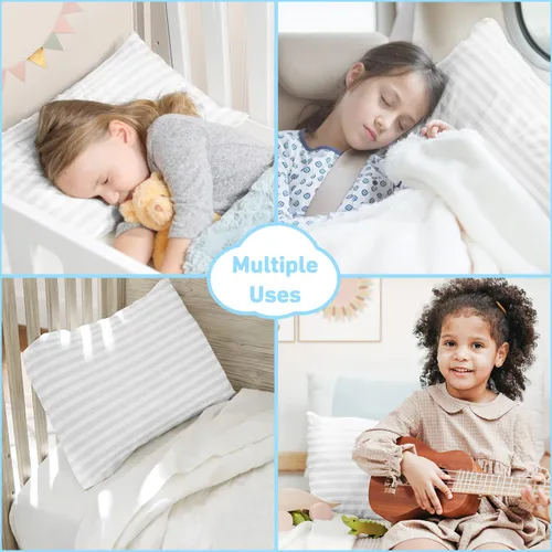 Miniatura 8 de Almohada para niños pequeños, 13 x 18 pulgadas, almohadas para niños para dormir, almohada lavable a máquina, perfecta para viajes, cuna para niños