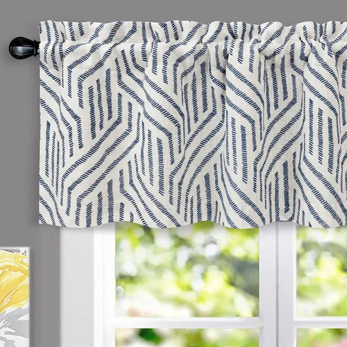 Miniatura 19 de DriftAway Briony - Cortina opaca con amarre para cocina, ajustable, diseño de globos, líneas texturizadas, estampadas, persianas romanas