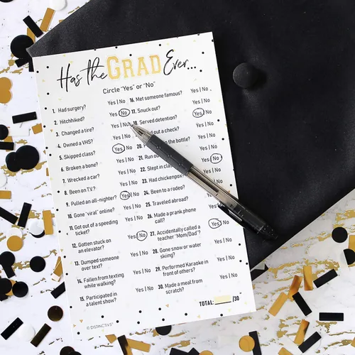 Miniatura 5 de DISTINCTIVS Has The Grad Ever - Juego de fiesta de graduación - 25 tarjetas, ideas y actividades para juegos de fiesta de graduación