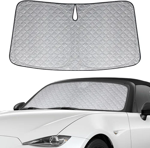 Miniatura 32 de Parasol de 6 capas para parabrisas de Honda Element 2003-2011, parasol plegable para automóvil con bolsa de almacenamiento, reflectante del calor