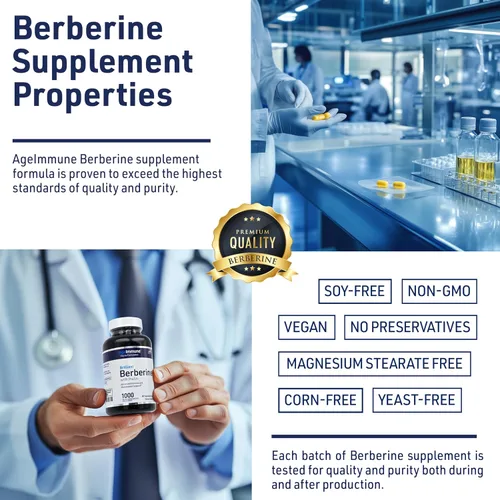 Miniatura 6 de Complejo de suplemento de berberina de 1000 mg con prebiótico de inulina - Berberina HCL 500 mg por cápsula - Suplemento de berberina formulado por