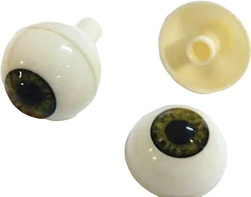 Miniatura 15 de Par de ojos realistas de acrílico redondo tamaño real para accesorios de Halloween, máscaras, muñecas o osos, 1.024 in (marrón claro)