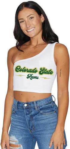Miniatura 31 de Lojobands Camiseta sin mangas de un hombro para mujer, para portón trasero, talla única Miami University Redhawks - Negro