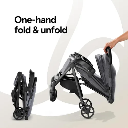 Miniatura 4 de Mompush Lithe V2 Cochecito de Viaje Ligero, Cochecito de Bebé Compacto Plegable con Bolsa de Viaje, Cochecito de Plegado con Una Mano, Bandeja