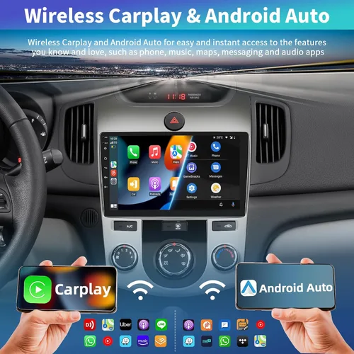 Miniatura 3 de Podofo [2G+32G] Android 13 inalámbrico Apple Carplay estéreo para automóvil para KIA Forte 2009-2017, radio de coche doble DIN con Android Auto