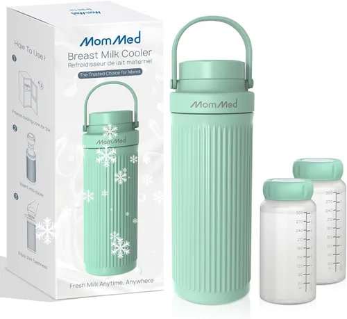 MomMed - Enfriador de leche materna, enfriamiento rápido mejorado a 43 °F en 1 hora, enfriamiento de larga duración 24 horas, almacenamiento de