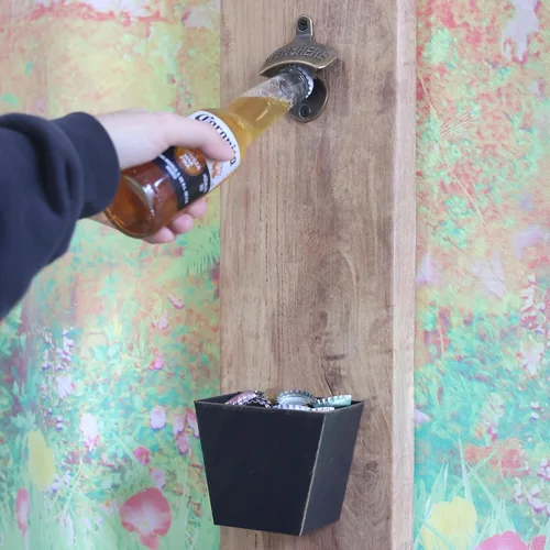 Miniatura 4 de abridor de botellas de cerveza de bronce antiguo, montaje en pared, estilo antiguo, abridor de tapas de botellas, montado en poste, acero inoxidable
