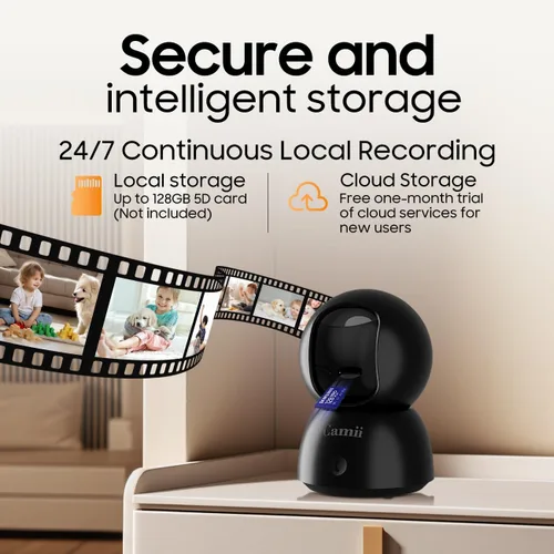 Miniatura 8 de Cámara de seguridad 2K para interiores, cámara WiFi de 2.4G y 5G para mascotas para seguridad del hogar, cámara para mascotas/perros/ancianos/bebés