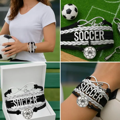 Miniatura 6 de Sportybella - Pulsera de fútbol ajustable, regalo para jugadores