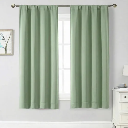 Miniatura 80 de Cortinas opacas para dormitorio, sala de estar, juego de 2 paneles de 54 pulgadas de largo, cortinas de oscurecimiento de habitación con aislamiento