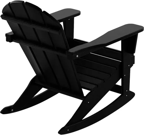 Miniatura 129 de WestinTrends Silla mecedora Malibu de poliéster para exterior/patio Adirondack, Negra