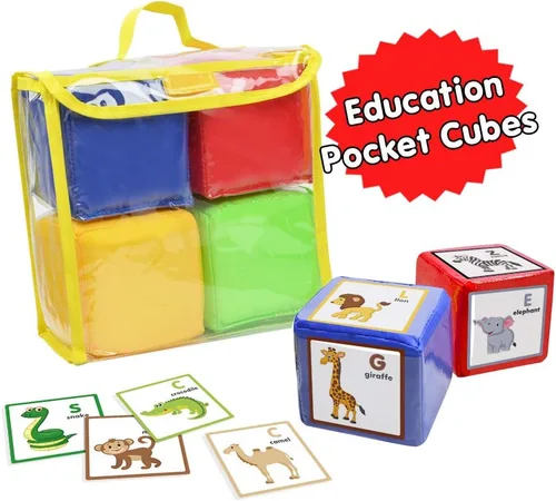 Miniatura 7 de Dados de juego educativo de bricolaje, cubos de bolsillo para enseñanza (juego de 4)